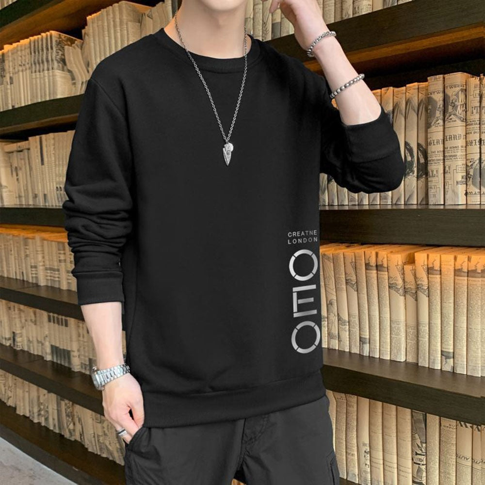 Męska bluza bez kaptura z nadrukiem