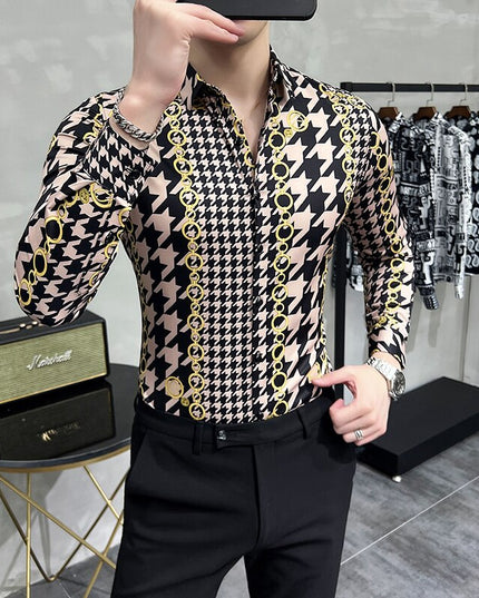 Męska koszula wzorzysta o dopasowanym kroju