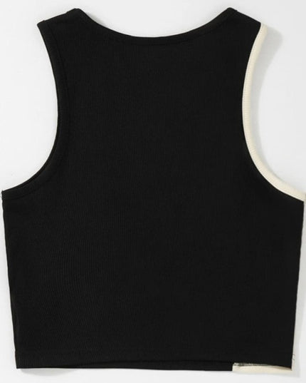 Damski top crop dwukolorowy