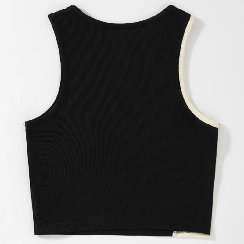 Damski top crop dwukolorowy