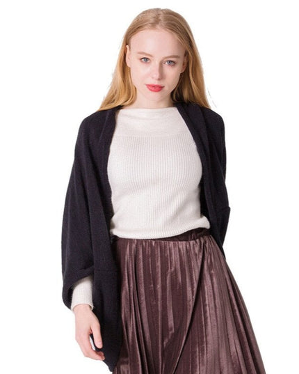 Damski sweter typu ponczo oversize nietoperz