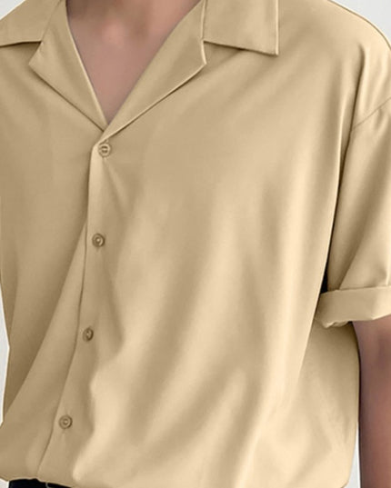 Męska koszula letnia jednolita z gładkiego materiału