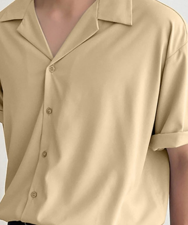 Męska koszula letnia jednolita z gładkiego materiału