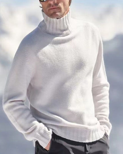 Męski sweter typu golf o prostym kroju