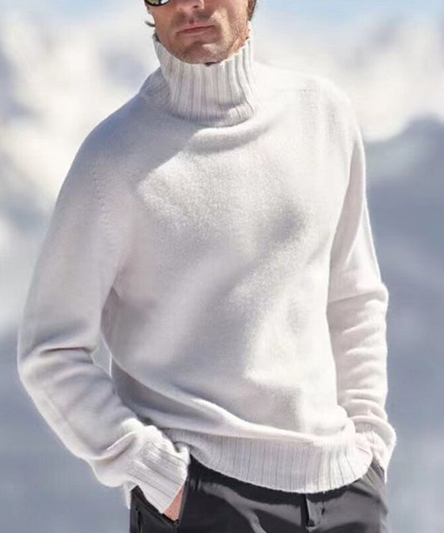 Męski sweter typu golf o prostym kroju