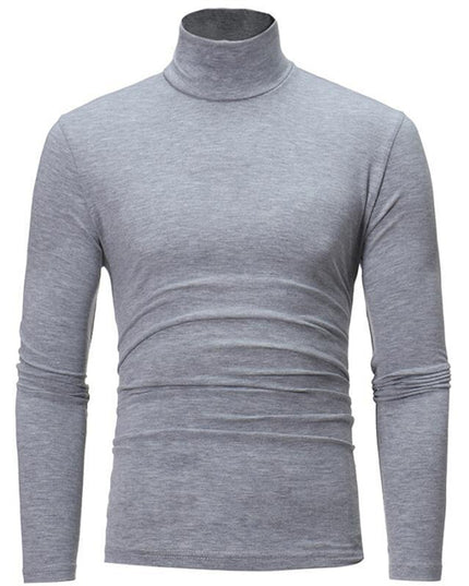 Męska koszulka z długim rękawem dopasowana z golfem