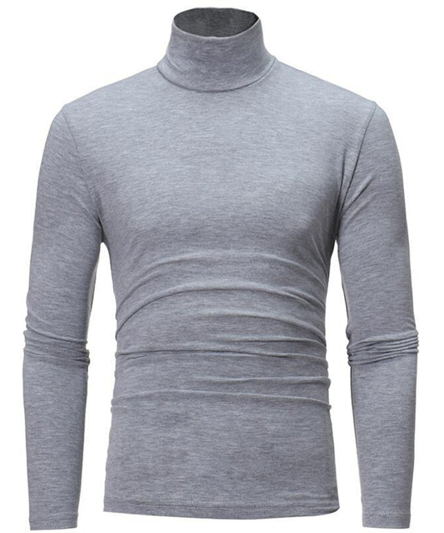 Męska koszulka z długim rękawem dopasowana z golfem