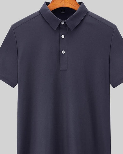 Męska koszulka polo jednokolorowa z białymi guzikami