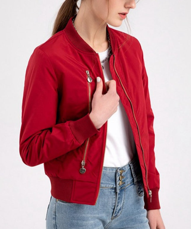 Damska kurtka przejściowa bomberka z zamkiem