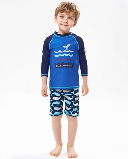 Dwuczęściowy kostium kąpielowy dla chłopców we wzory