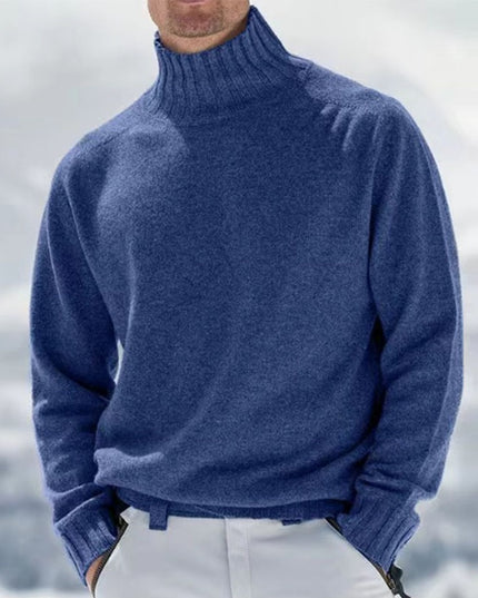 Męski sweter typu golf o prostym kroju