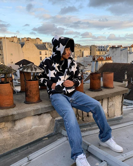 Męska bluza oversize w gwiazdki