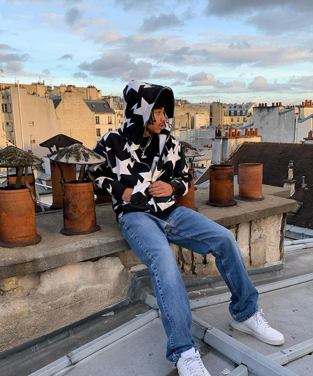 Męska bluza oversize w gwiazdki