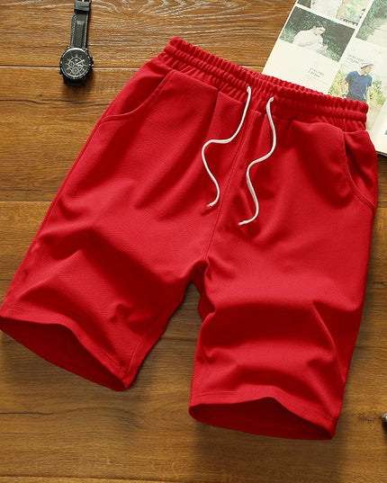 Męskie szorty z gładkiego materiału z wiązaniem