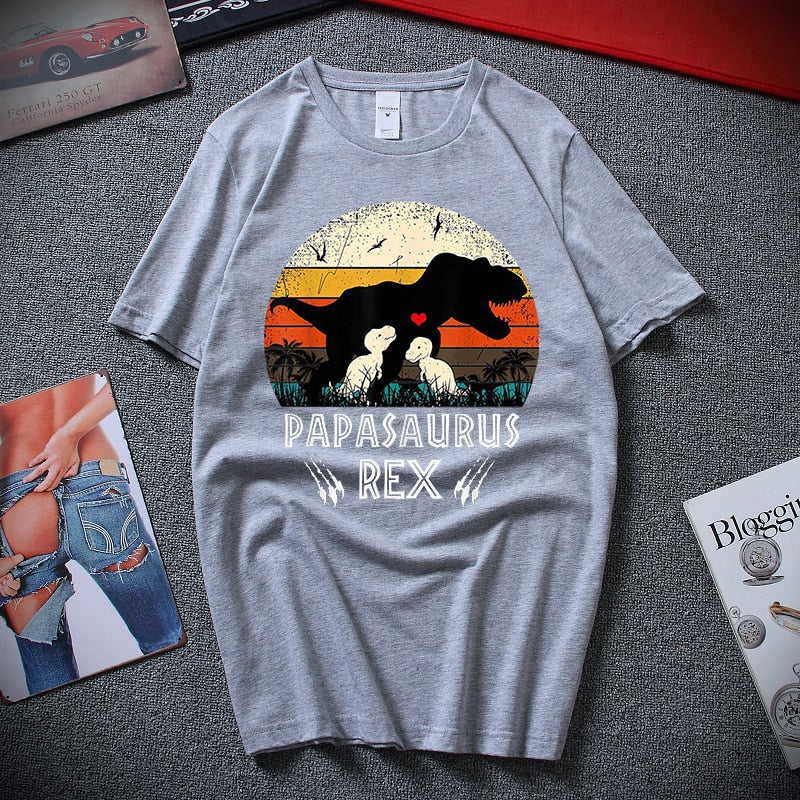 Męski T-shirt z nadrukiem dinozaura