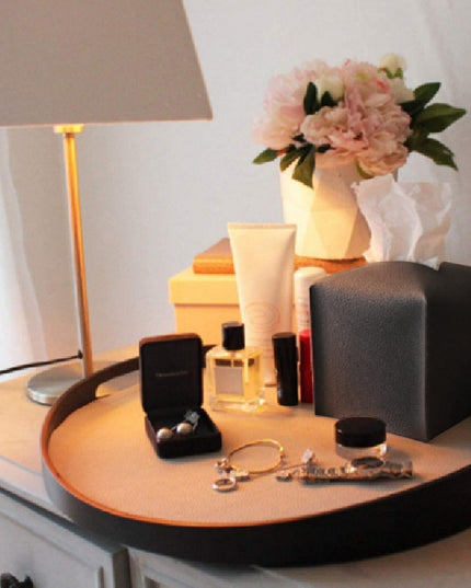 Pudełko na chusteczki skórzane kwadratowe