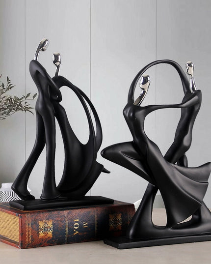 Figurka dekoracyjna w czarnym kolorze tancerze