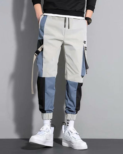 Męskie spodnie bojówki trzykolorowe