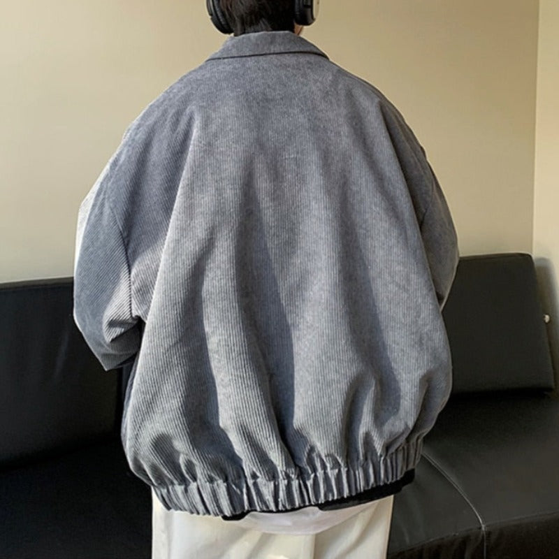 Męska kurtka przejściowa sztruksowa luźna