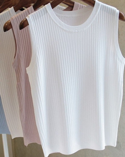 Damski top na szerokich ramiączkach w prążki