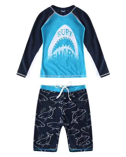 Dwuczęściowy kostium kąpielowy dla chłopców we wzory