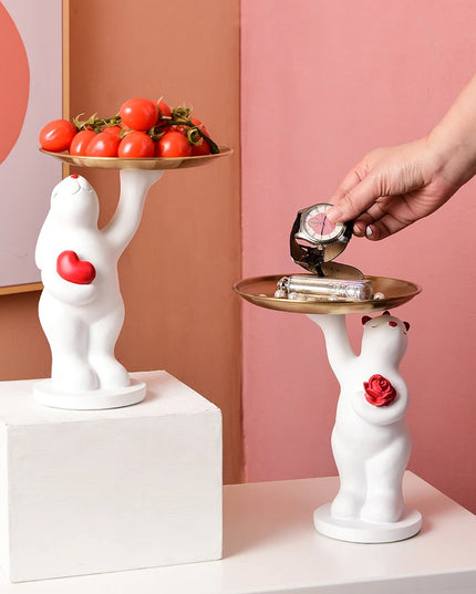 Figurka funkcjonalna biały niedźwiedź z tacą