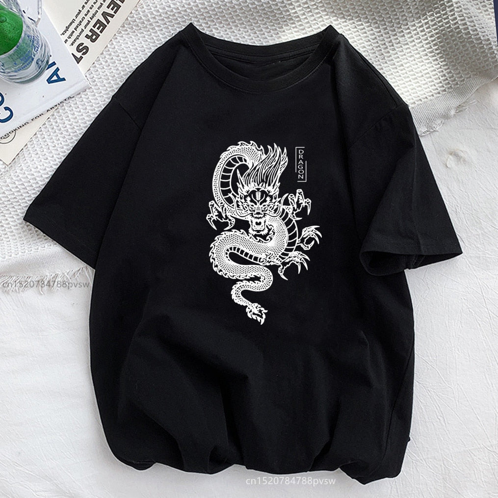 Damski T-shirt z motywem smoka
