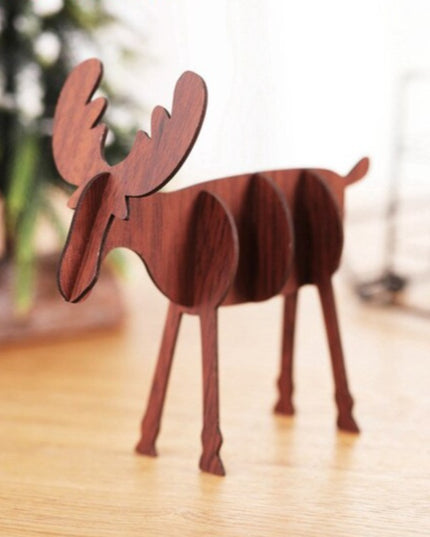 Świąteczna drewniana figurka 3D w kształcie renifera