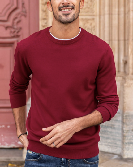 Męski sweter z dekoltem w łódkę o dopasowanym kroju