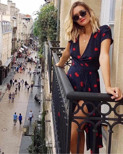 Wzorzysta sukienka midi