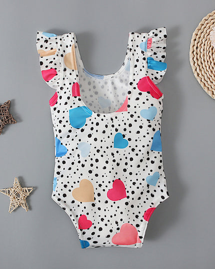 Jednoczęściowy strój kąpielowy dla dziewczynki z falbankami