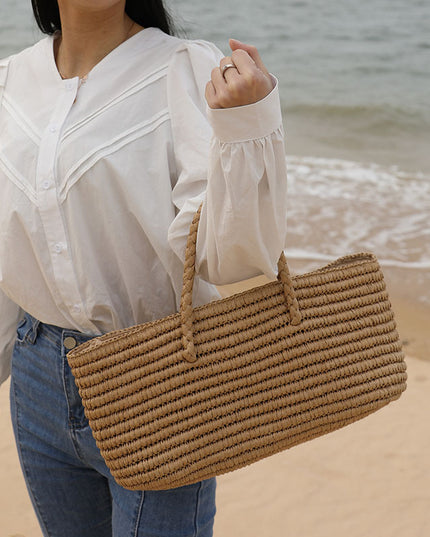 Torba plażowa słomkowa duża