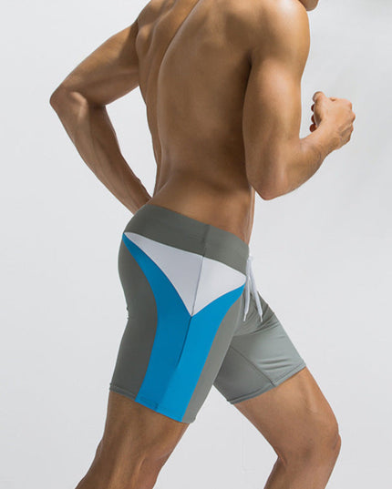 Męskie szorty kąpielowe dłuższe z kolorowymi paskami