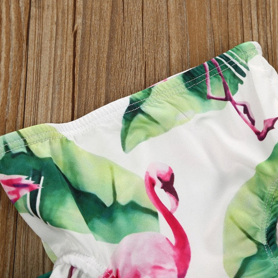 Strój kąpielowy dwuczęściowy bikini dla dziewczynki w flamingi