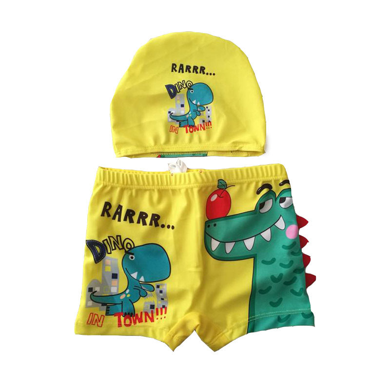 Kąpielówki dla chłopca w zwierzątka z czepkiem