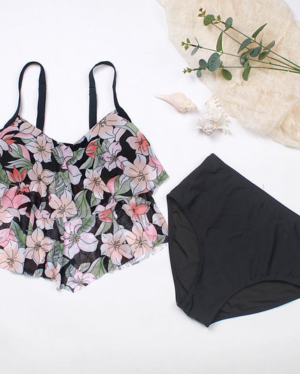 Dwuczęściowy kostium kąpielowy tankini z falbankami