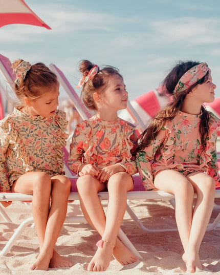 Jednoczęściowy strój kąpielowy dla dziewczynki w kwiatki