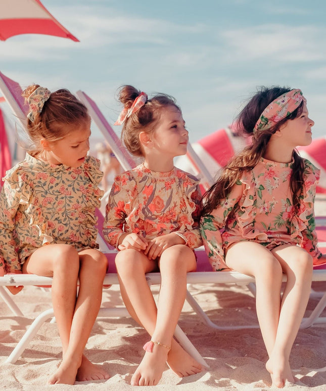 Jednoczęściowy strój kąpielowy dla dziewczynki w kwiatki