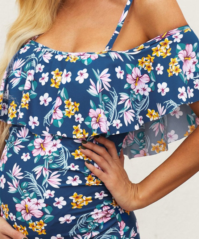 Jednoczęściowy strój kąpielowy dla kobiet w ciąży w kwiaty