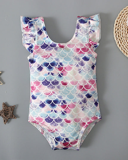 Jednoczęściowy strój kąpielowy dla dziewczynki z falbankami