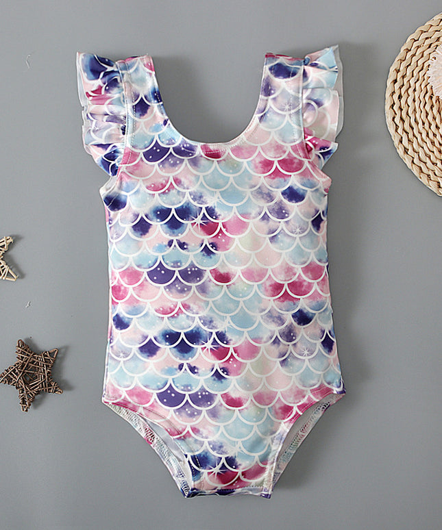 Jednoczęściowy strój kąpielowy dla dziewczynki z falbankami