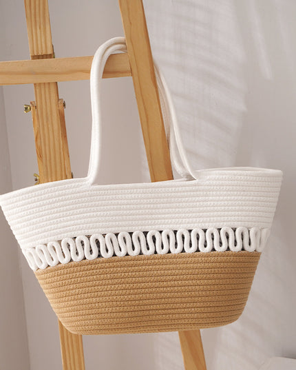 Duża torba plażowa z ozdobnym splotem