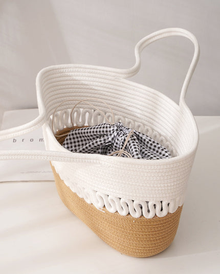 Duża torba plażowa z ozdobnym splotem