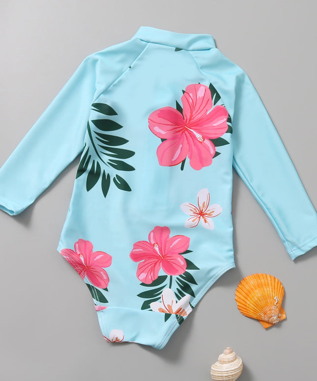Jednoczęściowy kostium kąpielowy dla dziewczynki z długim rękawem