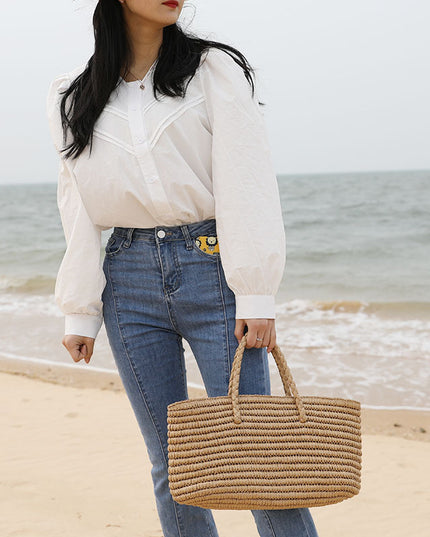 Torba plażowa słomkowa duża