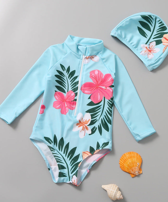 Jednoczęściowy kostium kąpielowy dla niemowląt z długim rękawem