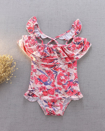 Jednoczęściowy strój kąpielowy dla dziewczynki w kwiatki