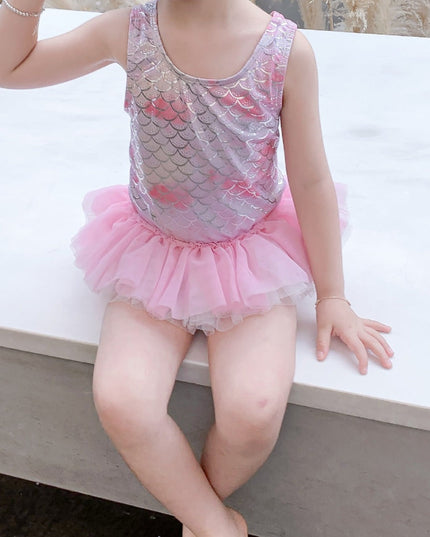 Jednoczęściowy strój kąpielowy dla dziewczynki w stylu syrenki