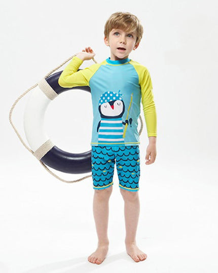 Dwuczęściowy kostium kąpielowy dla chłopców we wzory