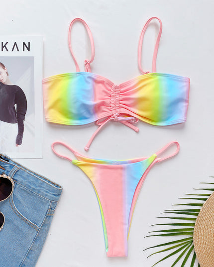 Damski dwuczęściowy strój kąpielowy bikini w pastelowe kolory